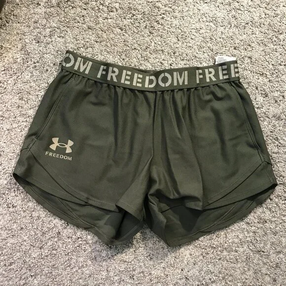 Under Armour Freedom OG Green Running Shorts - Picture 1 of 5